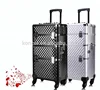 MOQ 1pc Professional Aluminum material cosmetic case with wheels trolley makeup case