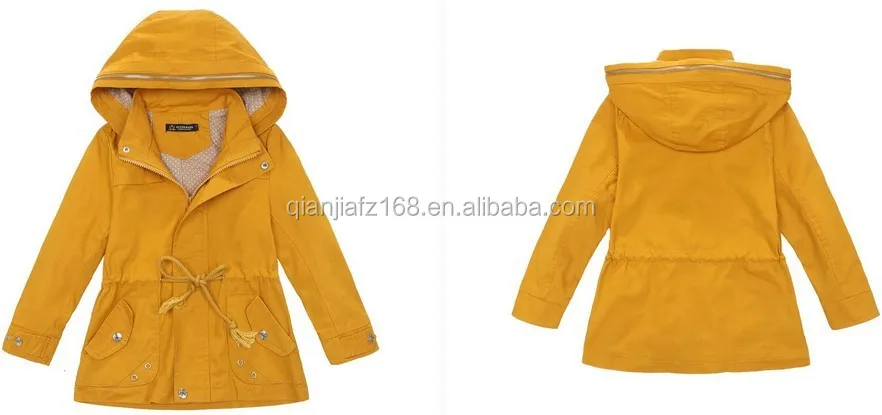 Boy's & Girls 2 pockets hoodie coat with waist drawstring