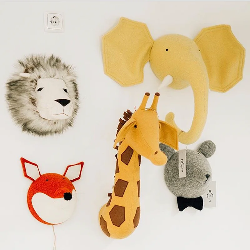 High Quality Plush Stuffed Soft Felt Crafts Elephant Animal Head Wall Hanging For Wall Decoration
High Quality Plush Stuffed Soft Felt Crafts Elephant Animal Head Wall Hanging For Wall Decoration