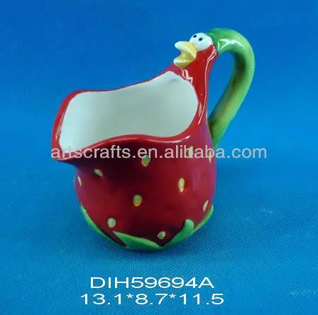 Strawberry shape ceramic milk/water jug