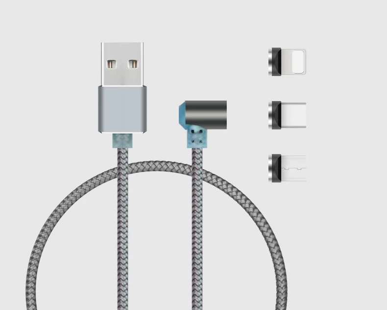 2019 NEW 360 Degree Auto Connect Rotation Charging USB Magnet Braided Round Magnetic Cable For Samsung s7 s8 - ANKUX.COM