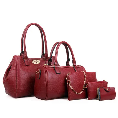 Wholesale hot selling Crocodile Grain pu leather print Metal zipper High capacity women 5 piece set hand bag handbags
Wholesale hot selling Crocodile Grain pu leather print Metal zipper High capacity women 5 piece set hand bag handbags