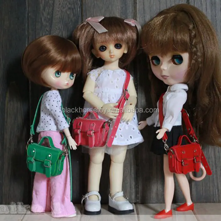 small doll bag,made from pu,buckle,good price for 20cm bjd doll