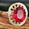 Rose Gold Plated Genuine Natural Ruby Jewelry Finger Ring