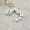 SLand Jewellery online wholesale 3mm~10mm simple round circle shape 925 sterling silver spacer beads findings for jewelry making