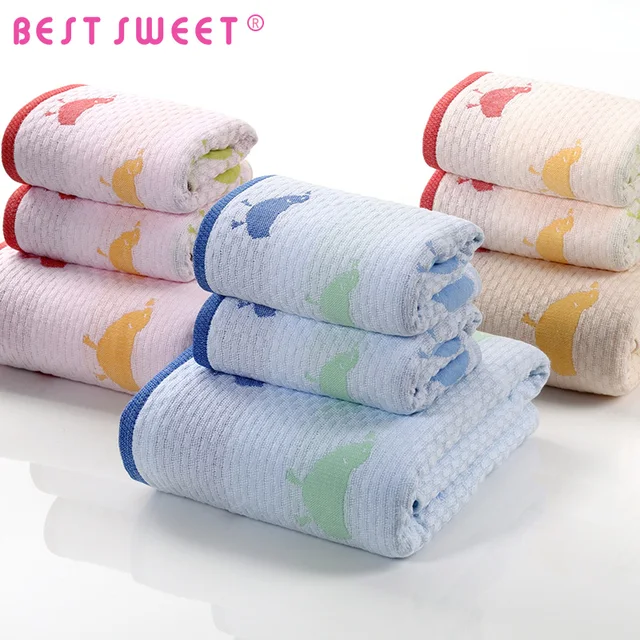 jacquard animal baby bath towel gift set