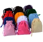 Wholesale black velvet badge bag custom velvet gift bag