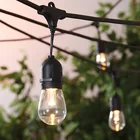 屋外チェーンクリスマスライト LED 屋外ストリングライト 48 フィートの長外ガーデンパティオカフェパーゴラロープライト