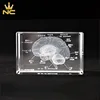 Brain Model Design Engraving Glass Block 3D Laser Crystal For Hospital Souvenirs