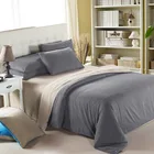 Wholesale Cheap 100% Cotton grey Knnitted Jersey 4pcs Queen Size Home Hotel Bedding Set