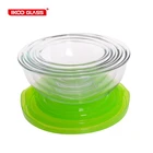 China factory wholesale high borosilicate glass mixing bowl set with lid