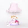 Desk Decoration Pink Resin Fairies Figurines Sitting Table Lamp