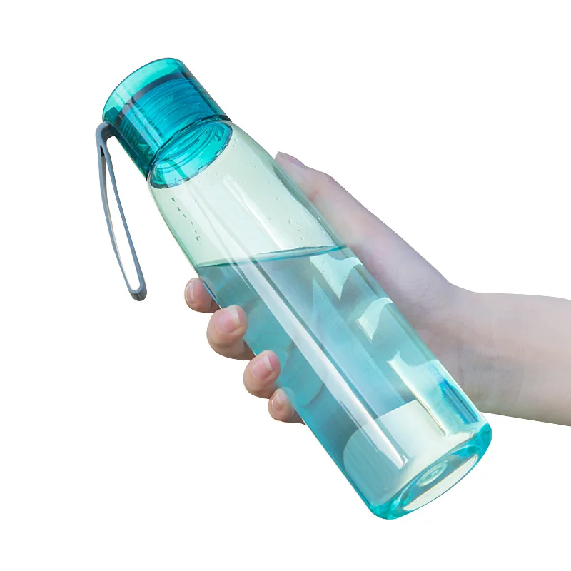 

500ml Plastic Water Bottle with Cover Sport Water Cup Portable Juice Kettle Vegetable Lemon Travel Leakproof Drinking Bottle, Brown,green,purple