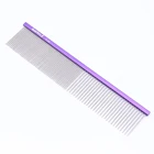 190 mm handle Colorful Lightweight Pet comb with durable stainless pin for dog and cat with 35mm pins (PC1935 V)