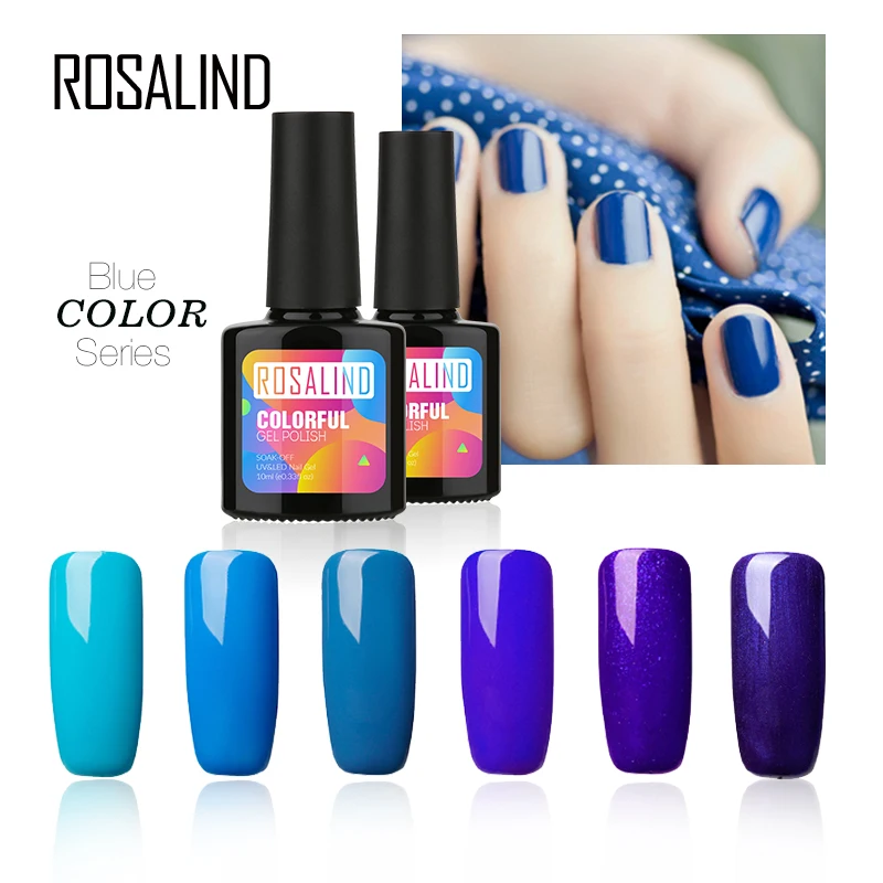 

Rosalind professional custom logo uv led colors nail gel semi permanent soak off blue color gel nail polish for wholesale