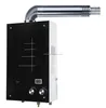 Balanced exhaust gas water heater with double pipe