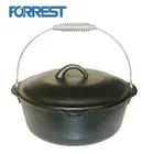 Pre Seasoned Cast Iron Pot and Lid with Wire Bail Cast Iron Dutch Oven for Camp Cooking