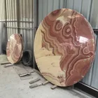 Natural onyx stone round table top design