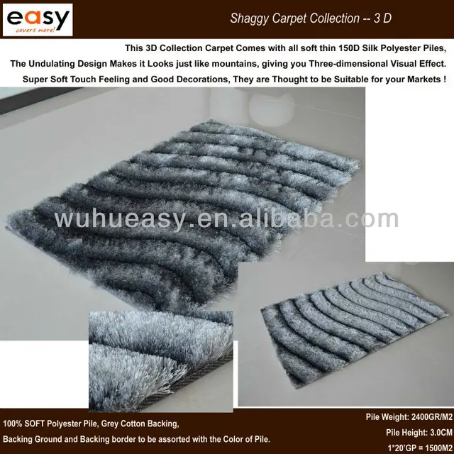 style carpets with all soft thin 150d silk polyester piles,tapis