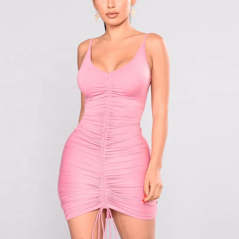 Sexy pink front ruched bodycon dress party fashion dresses women party, Pink/black/customized
Sexy pink front ruched bodycon dress party fashion dresses women party, Pink/black/customized