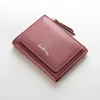 New ladies short zipper wallet bifold buckle European and American style patent leather cute small coin purse