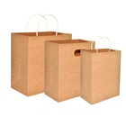 Eco Friendly Recyclable Custom Color Printed Brown Restaurant Takeaway Fast Food Kraft Paper Bag With Logos