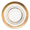 Japanese and korean asian dinner set white dinnerware with golden rim dinner sets