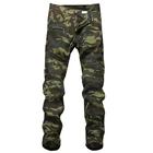 Wholesale stock new mens camouflage motor army slim jeans