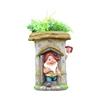 Polyresin Garden Gnome fairy house flower pot planter