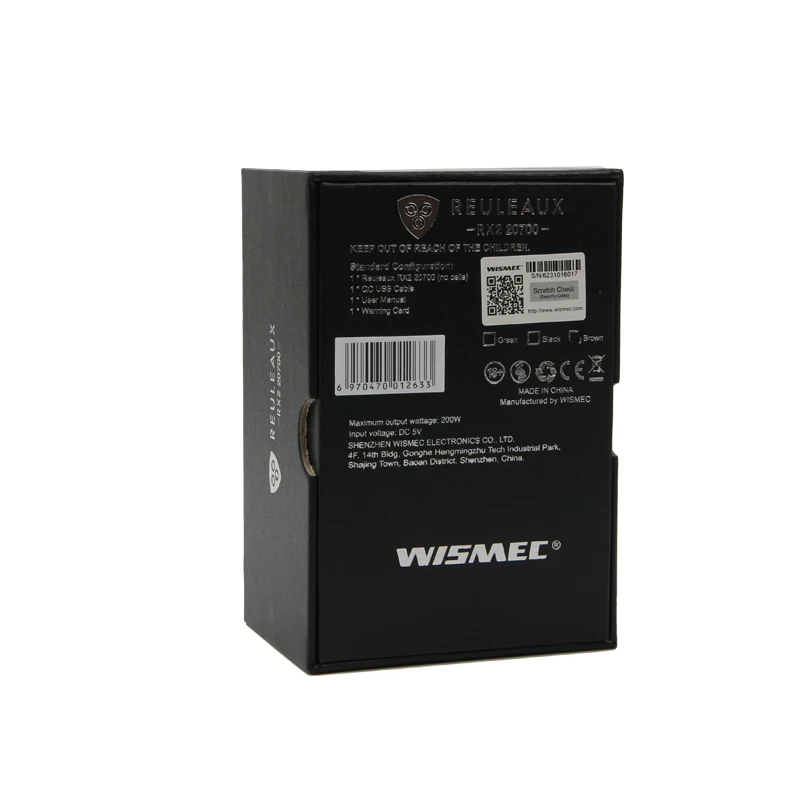 Wismec Reuleaux RX2 20700 200W E Cigarette RX2 Box MOD Vape Powered by 18650 or 20700 Battery Fits GNOME Atomizer 089