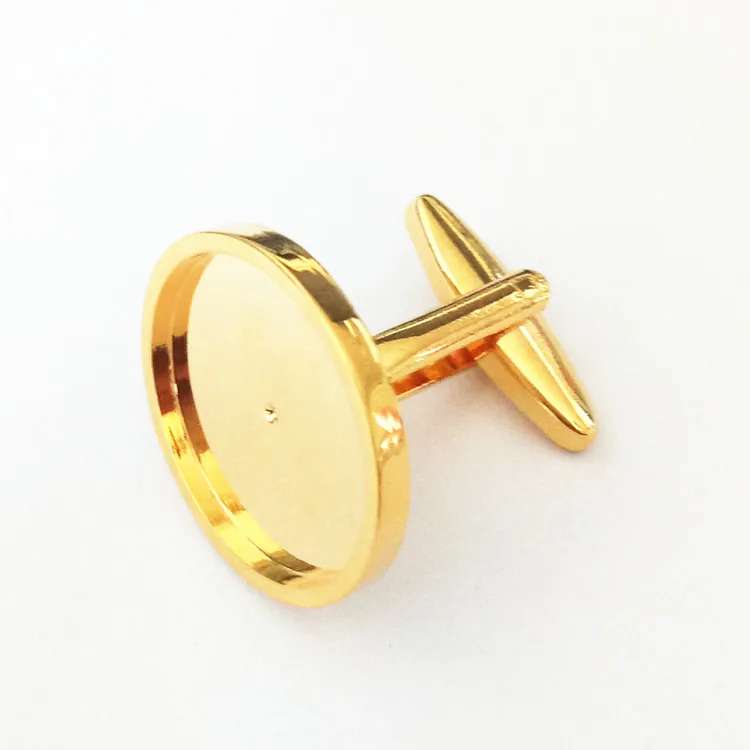 Gold custom cufflinks brass coin holder cuff link blanks.jpg