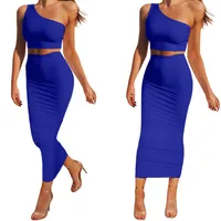 Sexy Two Pieces 2 Piece Set Women Outfits One Shoulder Crop Top And Skirt Set Bodycon Matching Sets Autumn New Y11377
Sexy Two Pieces 2 Piece Set Women Outfits One Shoulder Crop Top And Skirt Set Bodycon Matching Sets Autumn New Y11377