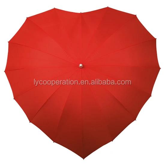 Auto open Straight golf umbrella, heart umbrella, Wedding umbrella for lover