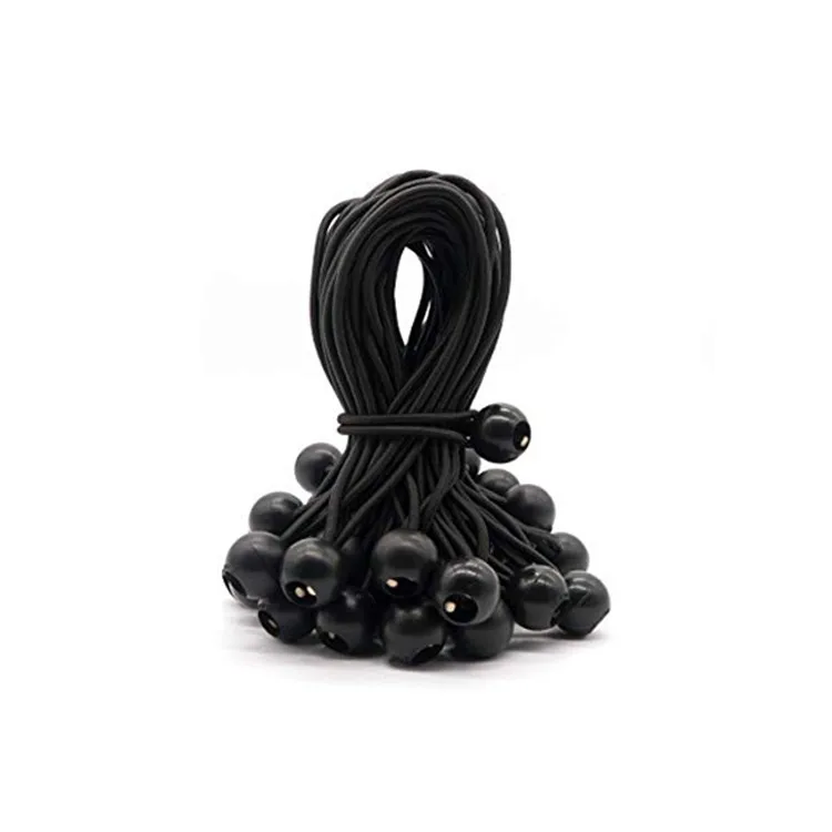 8 inches(20cm ball bungee cords black elastic string tie tent