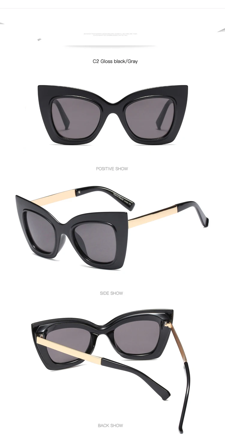SHINELOT M746 New Best Selling Women Oversized Transparent Cat Eye Sunglasses China Bulk Items OEM Brand