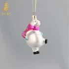 polar bear shaped glass crafts christmas tree decoration