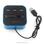 3 Port USB Hub 2.0 with Multi Function Card Reader for SD/TF/MMC/M2/MS/MP High Speed USB Hubs