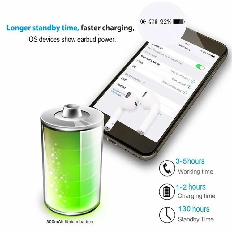2019 TOP Selling bluetooth earphone I12 Tws Smart Charging headphone portable headset bt earphone 2019 - ANKUX.COM