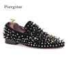black men spikes leather casual shoes