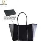Fashion design women tote bag large capacity neoprene handbags