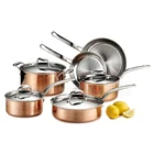 Tri-Ply Stainless 10-Piece Copper Cookware Set, cooking pot