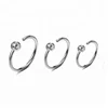 Clear CZ Silver Hoop Non piercing nose ring jewelry