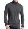 Custom 100% Pure Merino Wool Men's 1/4 Zip Outdoor Athletic Base Layer Sport Long Sleeve Clothes Shirt