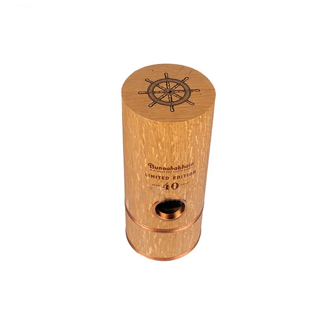 wooden round tube wine gift box