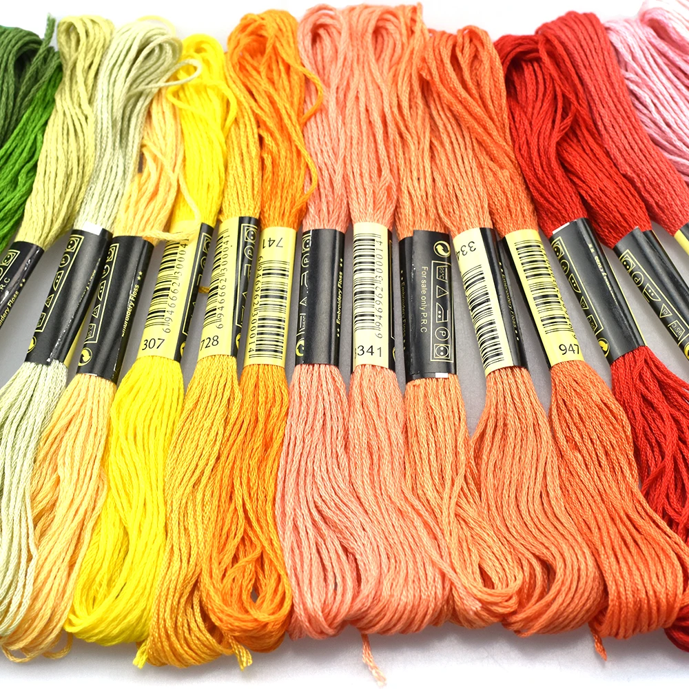 Looen Brand Embroidery Thread Random Color 100pcs Cross Stitch Threads with 6pcs Sewing Needles For Women Mom DIY Sewing Tools (8)