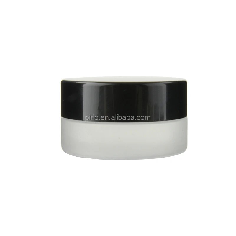 G G Frosted Small Glass Jar With Black Lid Glass Cosmetic Jar Eye