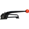 Composite fiber strap wrapping usage strapping tensioner for coil surface