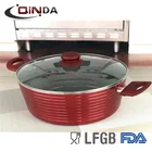 New design Aluminum Non-Stick 5-Quart Casserole Cooking Pot with Copper Metallic Painting Exterior