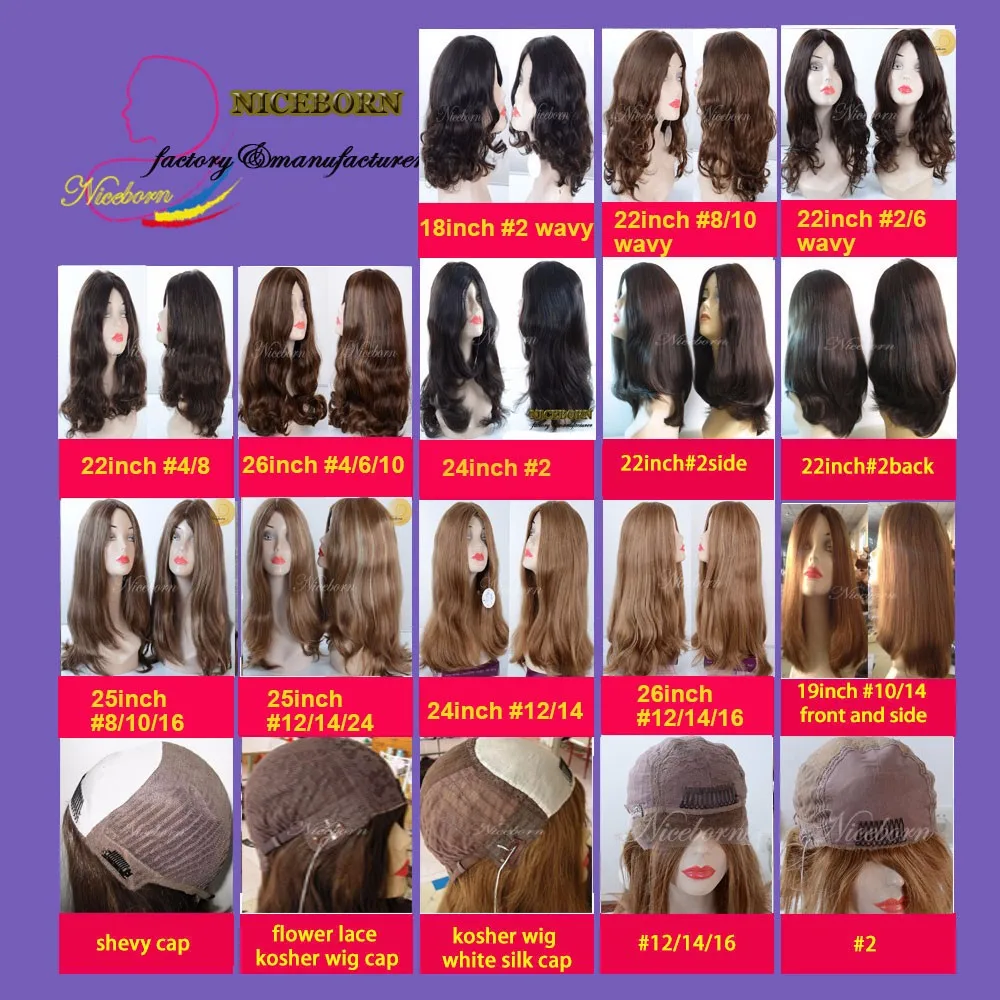 2 4 6 8 Top Grade Aaaaaa Hair Jewish Kosher Human Hair Wigs Silk