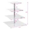 ODM 4 tier square clear/transparent acrylic cupcake display stand